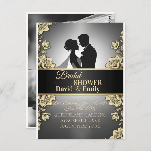 Elegant Wedding Invitations – Timeless Love in Eve (Devant / Derrière)