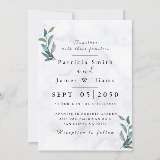 Elegant Wedding Invite - Rustic Wedding Kaart (Voorkant)