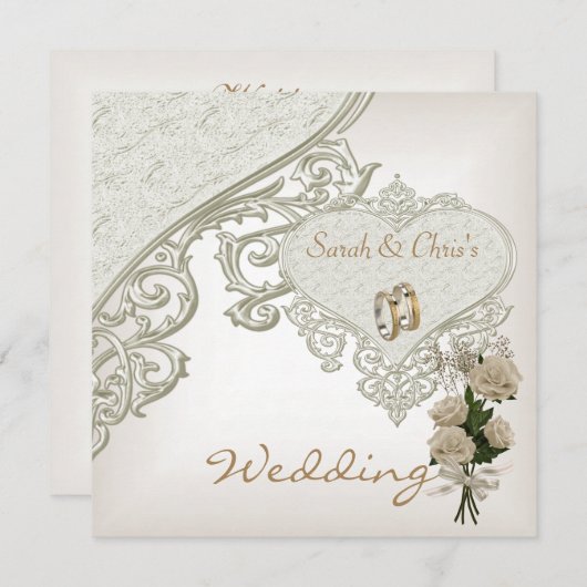 Elegant Wedding Invites Kaart (Voorkant / Achterkant)