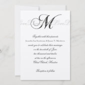 Elegant Wedding Invitting Monogram M Love Kaart (Achterkant)