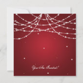 Elegant Wedding Jubileum String of Stars Red Kaart (Achterkant)