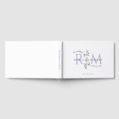 Elegant Wedding Lavender Botanical Monogram Gastenboek (Volledig)