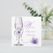 Elegant Wedding Lavender Paarse Lila AB Kaart (Staand voorkant)