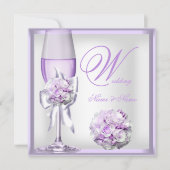 Elegant Wedding Lavender Paarse Lila Champagne 2 Kaart (Voorkant)