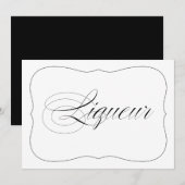 Elegant Wedding Liqueur Bar Sign Kaart (Voorkant / Achterkant)