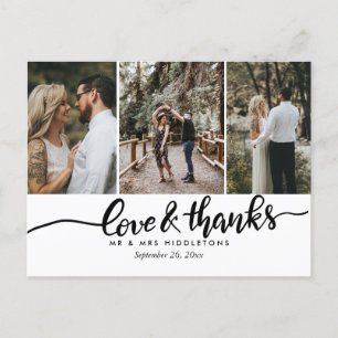 Elegant Wedding Love and Bedankt Handgeschreven Briefkaart