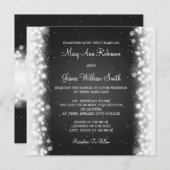 Elegant Wedding Magic Sparkle Black Kaart (Voorkant / Achterkant)