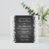 Elegant Wedding Magic Sparkle Black Kaart (Staand voorkant)
