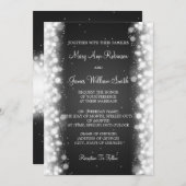 Elegant Wedding Magic Sparkle Black Kaart (Voorkant / Achterkant)