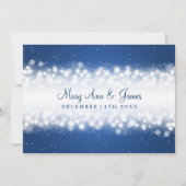 Elegant Wedding Magic Sparkle Blue Kaart (Achterkant)