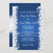 Elegant Wedding Magic Sparkle Blue Kaart (Voorkant / Achterkant)