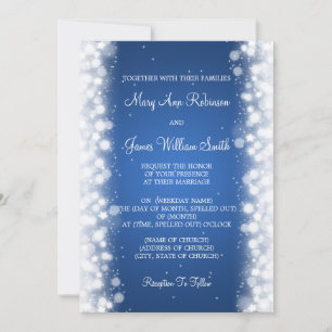 Elegant Wedding Magic Sparkle Blue Kaart
