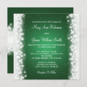 Elegant Wedding Magic Sparkle Green Kaart (Voorkant / Achterkant)