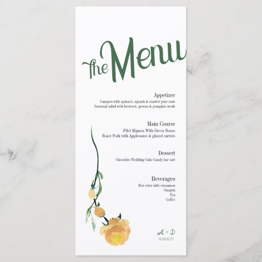 Elegant Wedding menu (Devant)