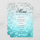 Elegant Wedding Menu Beach Ombre Glitter Lights (Voorkant / Achterkant)