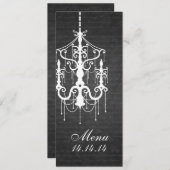 Elegant Wedding Menu Chandelier Black (Voorkant / Achterkant)