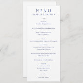 Elegant Wedding Menu for Isabella & Patrick (Devant / Derrière)