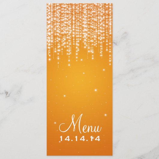 Elegant Wedding Menu Night Dazzle Oranje (Voorkant)