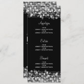 Elegant Wedding Menu Party Sparkles Silver Kaart (Voorkant / Achterkant)