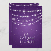 Elegant Wedding Menu Sparging Chain Paars (Voorkant / Achterkant)