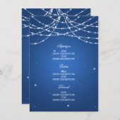 Elegant Wedding Menu Sparging String Blue (Voorkant / Achterkant)