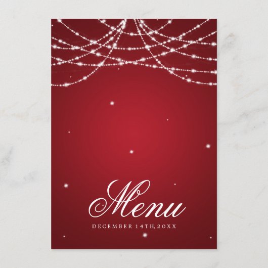 Elegant Wedding Menu Sparging String Red (Achterkant)