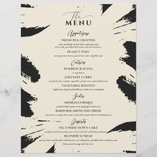 Elegant Wedding Menu Three Entree Bone Black Black