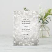 Elegant Wedding Menu Zilveren Glitter Lights (Staand voorkant)