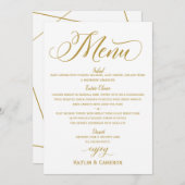 Elegant Wedding Menus | Luxury Gold Typografie Menu (Voorkant / Achterkant)