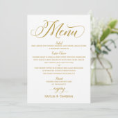 Elegant Wedding Menus | Luxury Gold Typografie Menu (Staand voorkant)