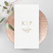 Elegant Wedding Monogram Greenery Servet
