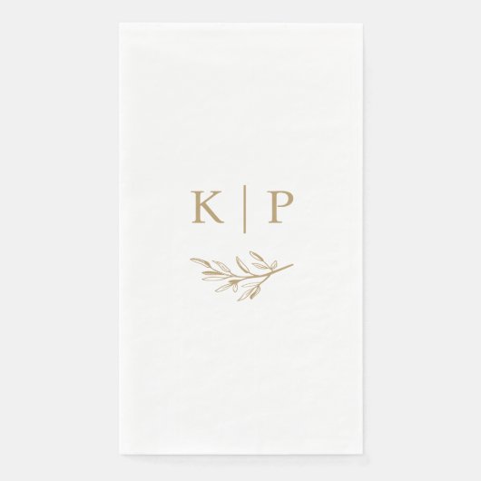 Elegant Wedding Monogram Greenery Servet (Voorkant)