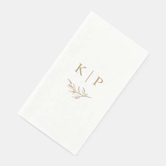 Elegant Wedding Monogram Greenery Servet (Hoek)