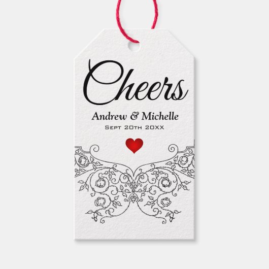 Elegant  Wedding Mr. en Mrs. Gepersonaliseerd Cadeaulabel (Voorkant)