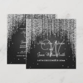 Elegant Wedding Night Dazzle Black Kaart (Voorkant / Achterkant)