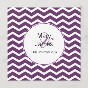 Elegant Wedding Paars Chevron Pattern Kaart