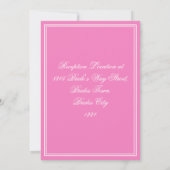 Elegant Wedding Personalized Names Chic Pink Kaart (Achterkant)
