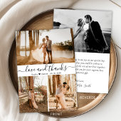 Elegant Wedding Photo Collage Hartelijk dank Bedankkaart