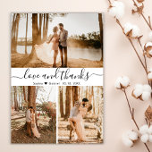 Elegant Wedding Photo Collage Hartelijk dank Bedankkaart