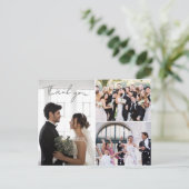 Elegant Wedding Photo Collage Hartelijk dank Briefkaart (Staand voorkant)