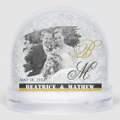 Elegant Wedding Photo Snow Globe, Anniversary (Arrière)
