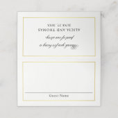 Elegant Wedding Place Card (Buitenkant ongevouwen)