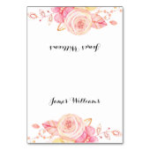Elegant Wedding Place Cards Flowers and Pearls Kaart (Voorkant)