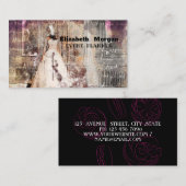Élégant wedding planner carte de visite noir (Devant / Derrière)