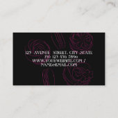 Élégant wedding planner carte de visite noir (Dos)