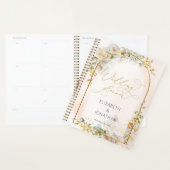 Élégant Wedding planner floral blanc (Devant avec enveloppe)