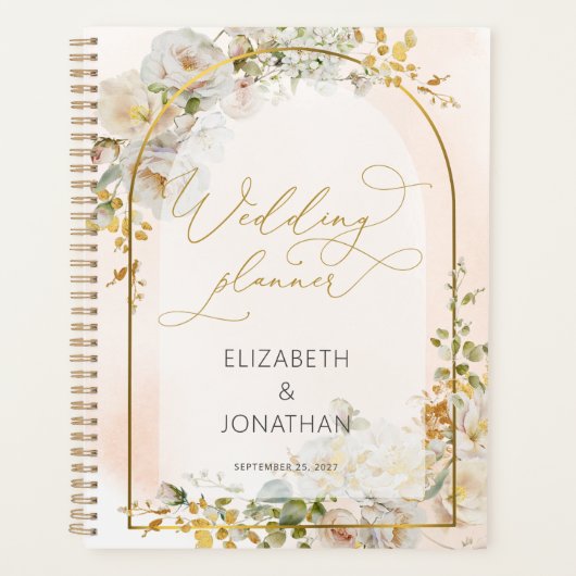Élégant Wedding planner floral blanc (Devant)