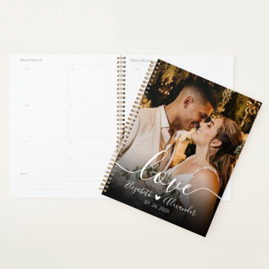 Élégant Wedding planner photo de script d'amour (Devant avec enveloppe)