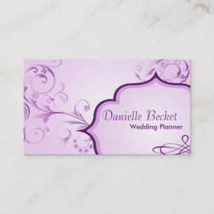Elegant Wedding Planner Visitekaartje Pink Swirls