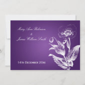 Elegant Wedding Poppy Paars Kaart (Achterkant)